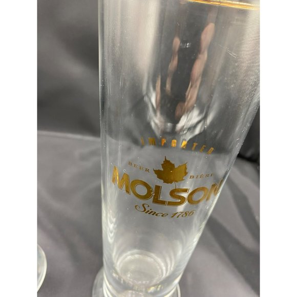 2 Vintage Moson Imported Beer Since 1786 Tall Pilsner Glasses - Picture 10 of 13